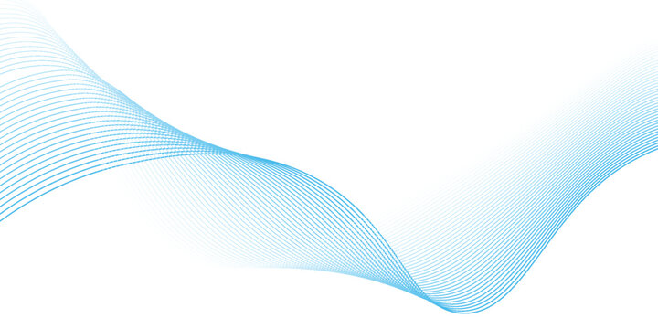 Abstract vector background with blue wavy lines. Blue wave background. Blue lines vector illustration.