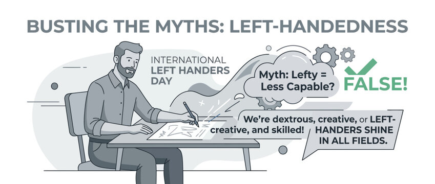 Left-Handed Person Busting Myths About Left-Handedness