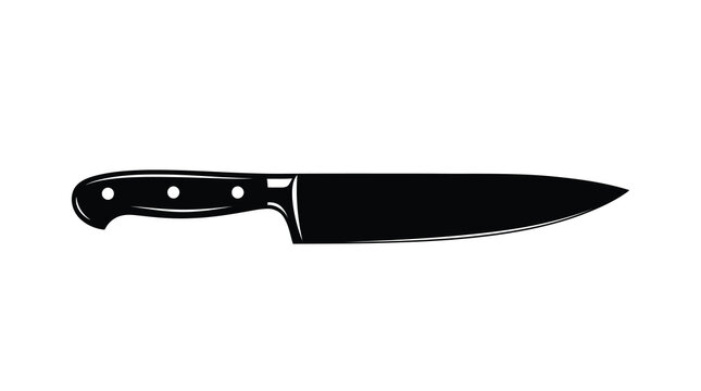 Black kitchen knife icon