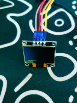 Colorful Wires Soldered On Microcontroller Board Macro