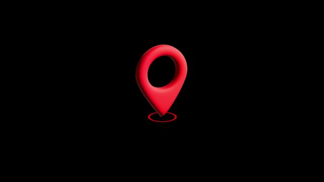 Location icon animated video, map point