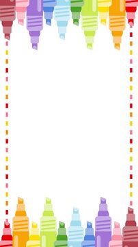 Colored Marker Frame Loop Background (Vertical 9:16)
