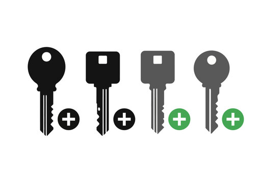 Keys with a plus sign symbolize adding new security measures for home or office protection.