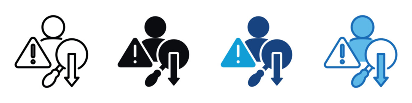Human Error Icon Set Multiple Style Of