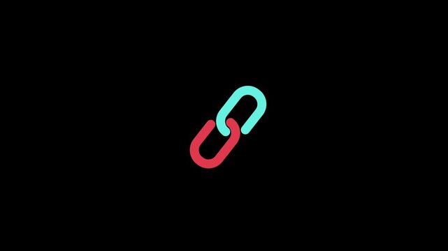 link icon animation, Chain link icon animated video