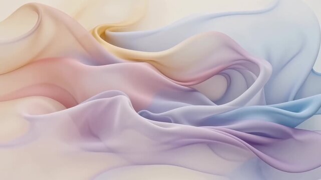 Abstract pastel gradient background with flowing soft cream blush pink and lavender waves