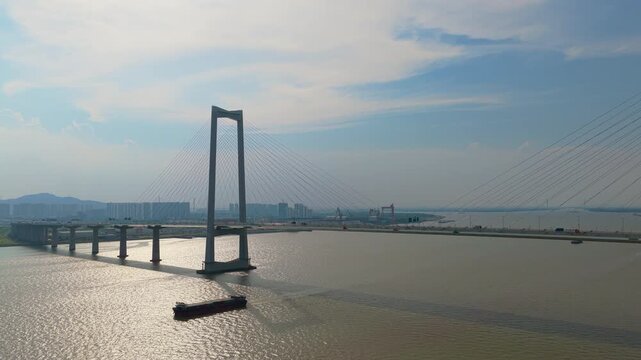 Aerial View of Shenzhen-Zhongshan Bridge, Guangdong, China
