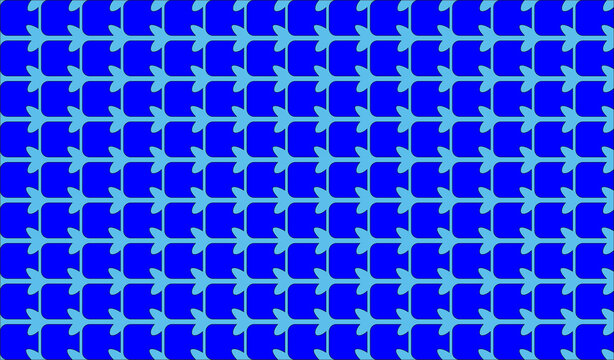Geometric blue pattern with repeating arrow shapes, abstract cobalt blue background texture, modern minimalist graphic design for digital wallpaper