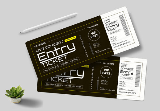 Live Concert Event Ticket Design