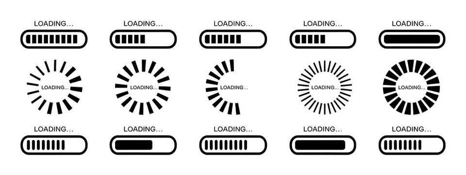 Loading Bars and Circles Icons Set