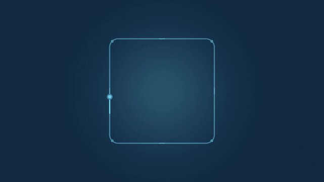 Blue box breathing square guide with moving light, mindfulness seamless loop background