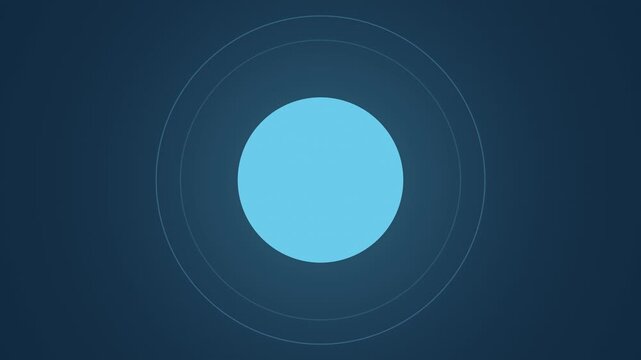 Blue breathing circle expanding and contracting slowly, meditation seamless loop background