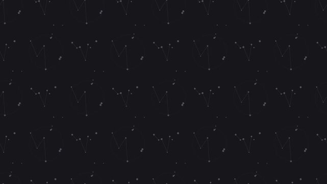 Black constellation star map drifting slowly, astronomy seamless loop background