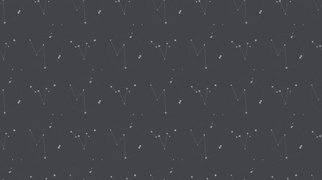 Gray constellation star map drifting slowly, astronomy seamless loop background