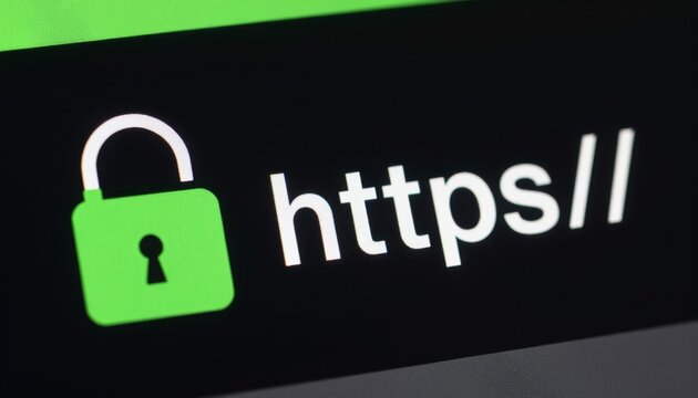 Secure HTTPS Web Protocol Icon with Padlock