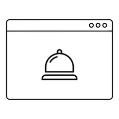 Fototapeta premium Cloche on a plate inside a browser window icon design element icon