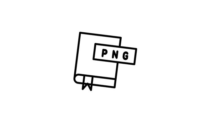 PNG document sticking out animation isolated on white background