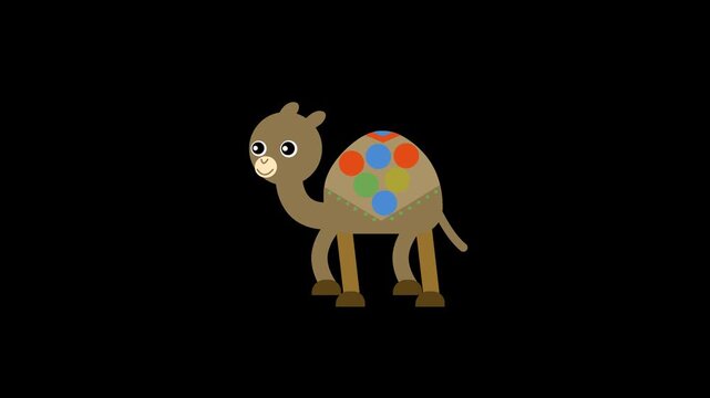 Animated Camel Walking Cycle with Transparent Background