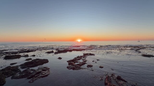 Majestic sunset over a reef near Cape Town, South Africa