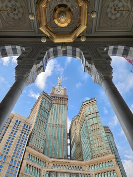 Abraj Al Bait Clock Tower Framed by Elegant Entrance Architecture