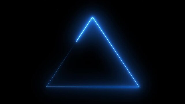 Blue Glowing Laser Lines Making Triangle Shape on Black Background. Use Add, Screen Blending Modes to Overlay.
