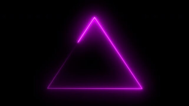 Purple Glowing Laser Lines Making Triangle Shape on Black Background. Use Add, Screen Blending Modes to Overlay.