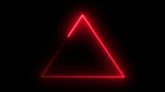 Red Glowing Laser Lines Making Triangle Shape on Black Background. Use Add, Screen Blending Modes to Overlay.