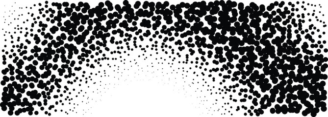 Arched black halftone dot gradient pattern on white background © BASHIRA_BEGUM