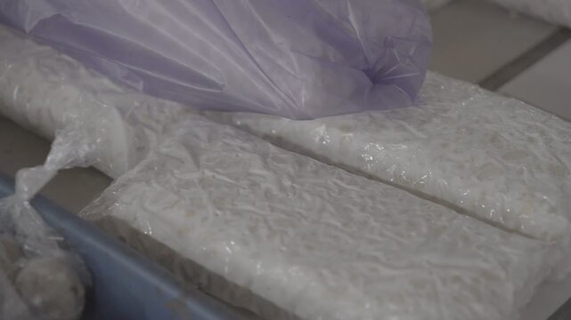 Fresh Tempeh for Sale at Traditional Market Slog3 10 bit 4:2:2