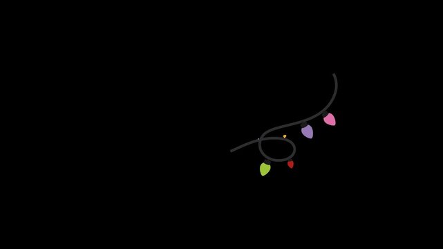 String of Glowing Light Bulbs with Transparent Background