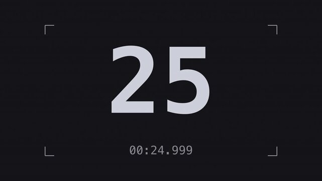 Black 30 second glitch countdown timer from 30 to 1 with milliseconds, cyber distortion