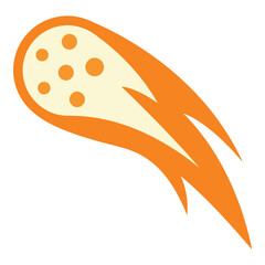 Comet tail orange meteor streaking through space with spots icon © Sieam