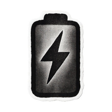 PNG Grunge battery power icon