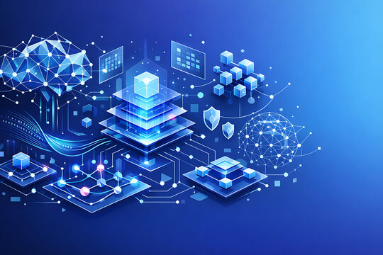 Futuristic Artificial Intelligence Network Background with Neural Data Architecture, Digital Circuitry and Machine Learning Vector Illustration 