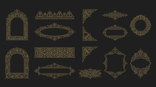 Ornate Vintage Decorative Frames, Borders, and Corners - Vector Elements