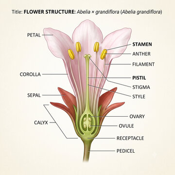 Abelia Grandiflora Abelia grandiflora Flower Structure