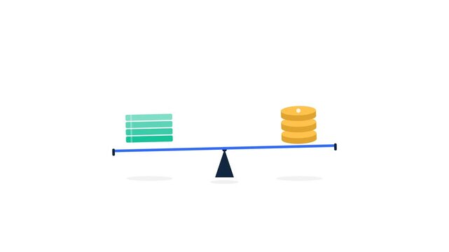 reserve bars and coin stacks balance on a seesaw