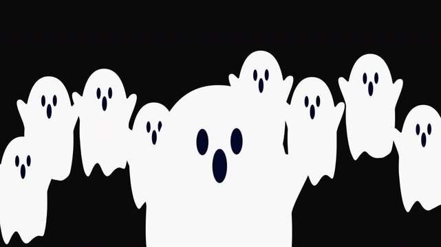Cute Ghosts Floating Up Transition