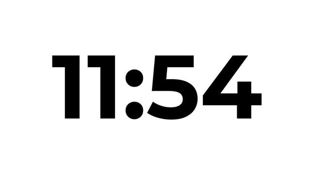 13 minutes Digital countdown 780 seconds. Five minute countdown timer animation on transparent background un white background