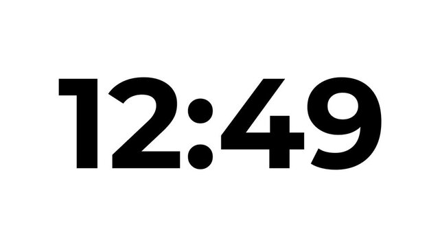 14 minutes Digital countdown 840 seconds. Five minute countdown timer animation on transparent background un white background