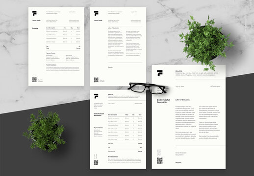 Black And White Invoice Letterhead
