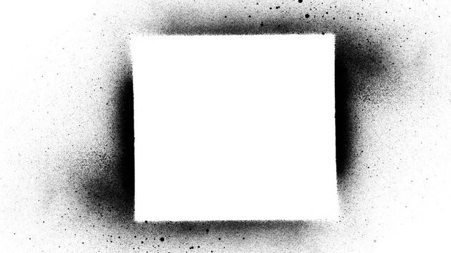 Stop Motion Grunge Ink Frame.4K abstract texture backdrop featuring animated black splatter overlay and central copy space design.