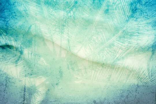 Abstract fabric with tropical coconut tree pattern background, blank waving fabric background, tropical style