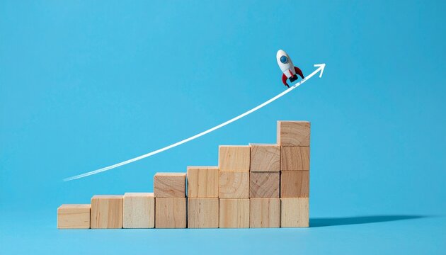 wooden ladder to success