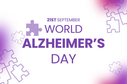 Alzheimer's awareness. Graphic displays World Alzheimers Day on 21st September