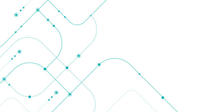 Abstract Digital Connection Path Background with Curved Network Lines, Data Flow and Minimal Technology Design