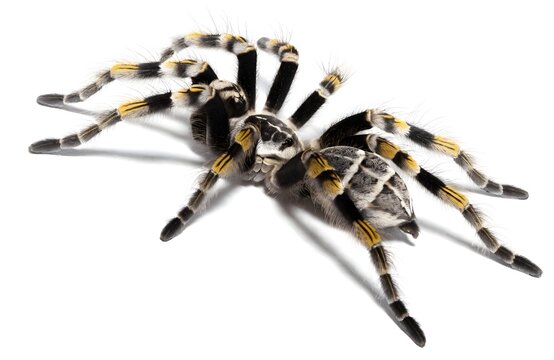 Black and green tarantula spider close-up