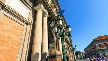 Obraz premium Historic Architecture and Ornate Street Lamps in Naples Italy