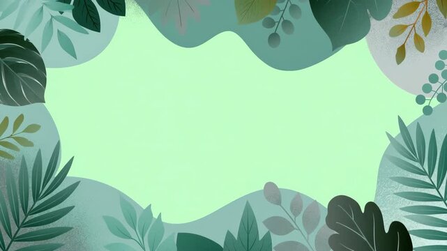 Green foliage border framing textured pale center area