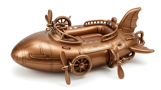 Steampunk style inflatable pool float isolated on white background